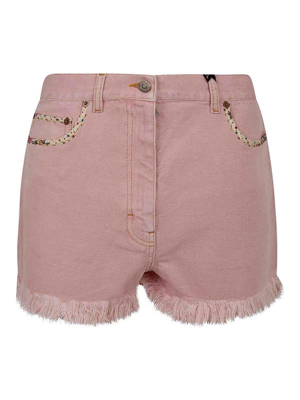 VALENTINO GARAVANI: Trousers Shorts - Short Denim | Solid | Denim Rosa