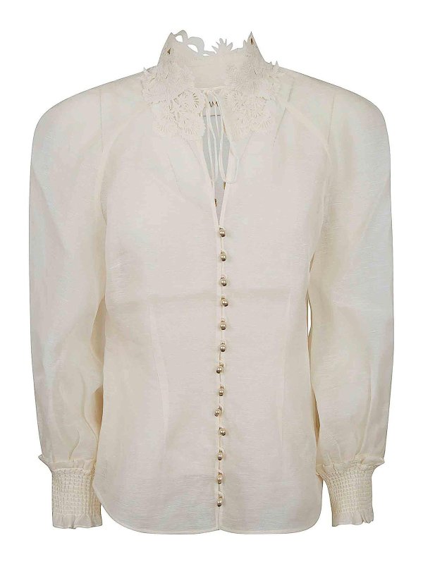 ZIMMERMANN: bluse - Camicetta con colletto ribellione