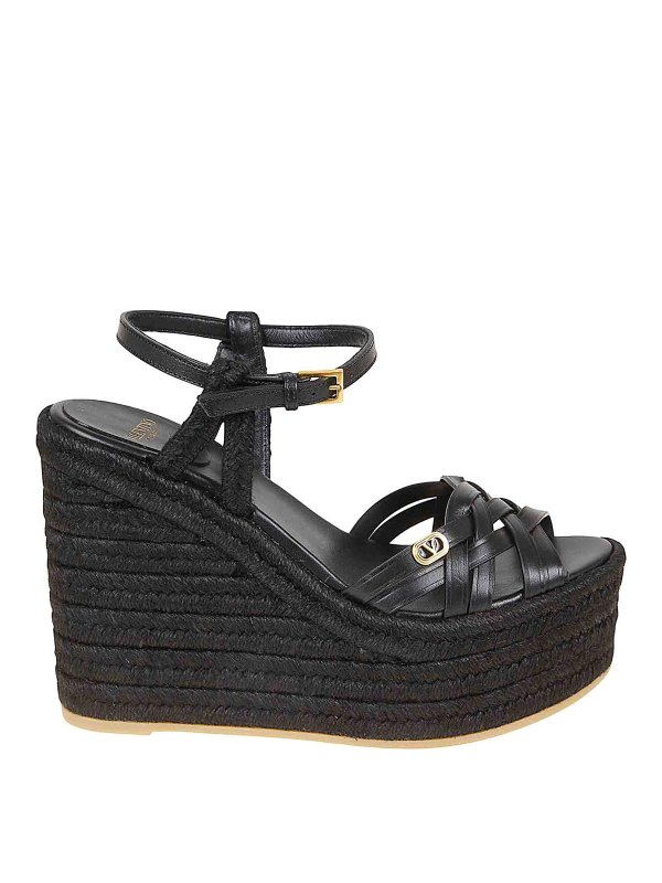 VALENTINO GARAVANI: エスパドリーユ - エスパドリーユ - 黒