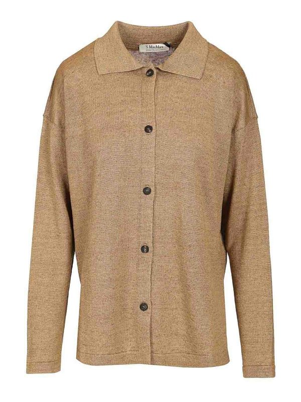 S MAX MARA: Cardigans - Cardigan - Beige
