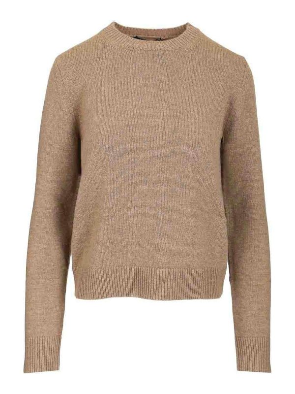 S MAX MARA: Suéteres con cuello pico - Suéter Cuello Redondo - Beis