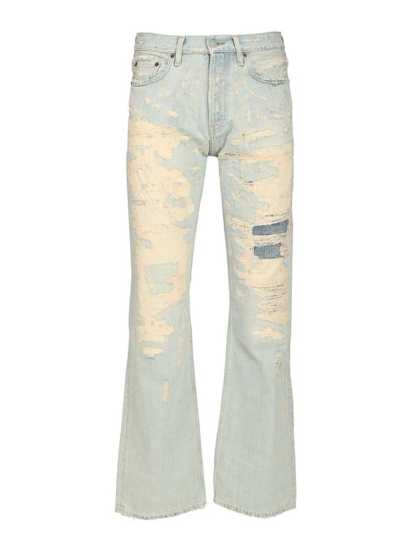 Acne Studios: Jeans à jambe droite - Jean Droit - Bleu Clair