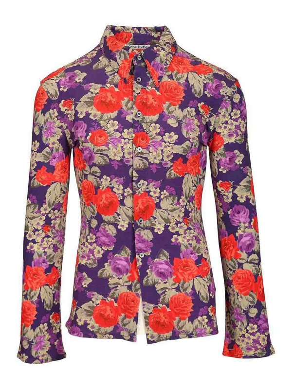 Acne Studios: camicie - Camicia con stampa floreale