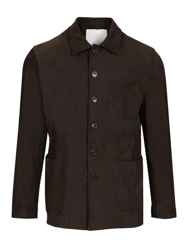 BLUSOTTO: shirts - Zeno Nubuck Overshirt