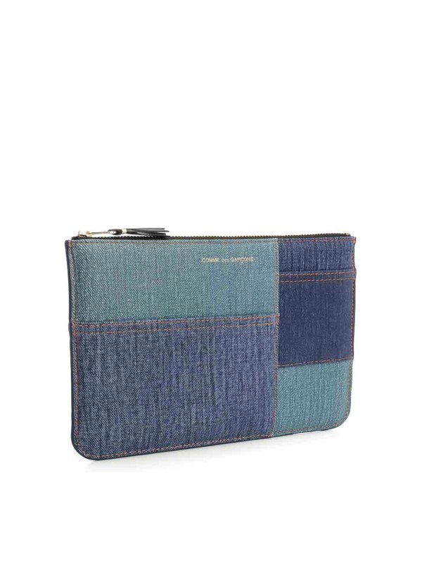 COMME DES GARCONS: leather coats online - Patchwork Pouch