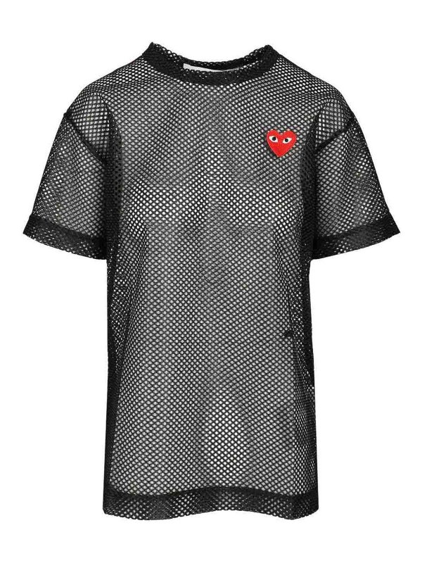 Comme des Garçons Play: T-shirts - T-Shirt - Schwarz