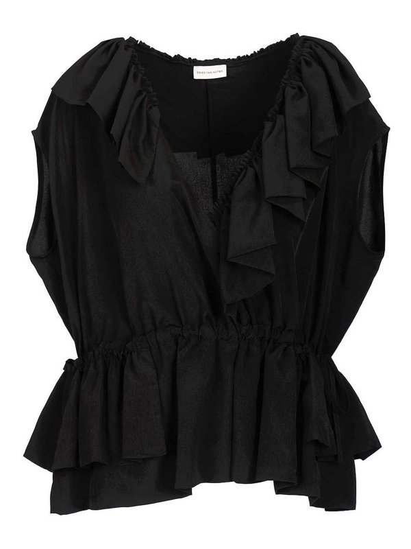DRIES VAN NOTEN: Tops & Débardeurs - Top - Noir