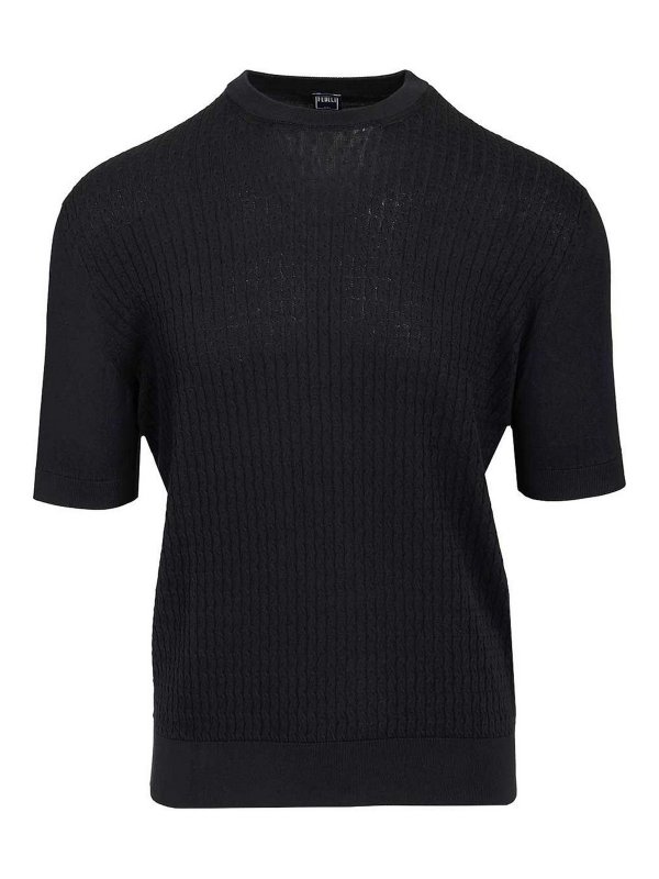 FEDELI: t-shirts - Ribbed T-Shirt