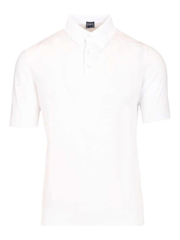 FEDELI: Poloshirts - Poloshirt - Weiß