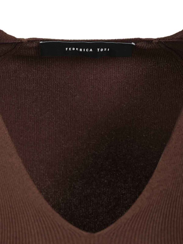 V-Pullover - Braun shop online: FEDERICA TOSI