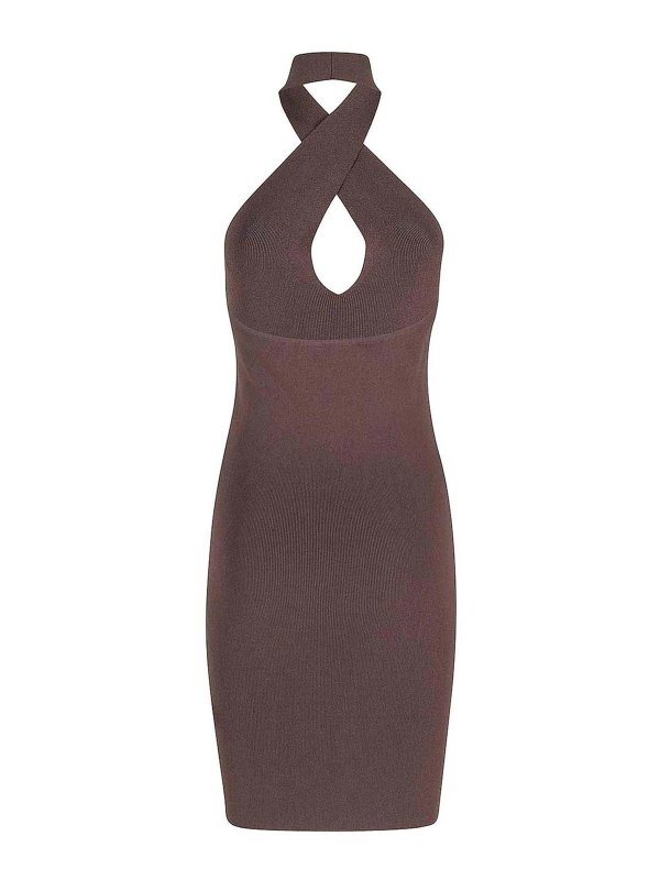 FEDERICA TOSI: Kurze Kleider online - Kurzes Kleid - Braun