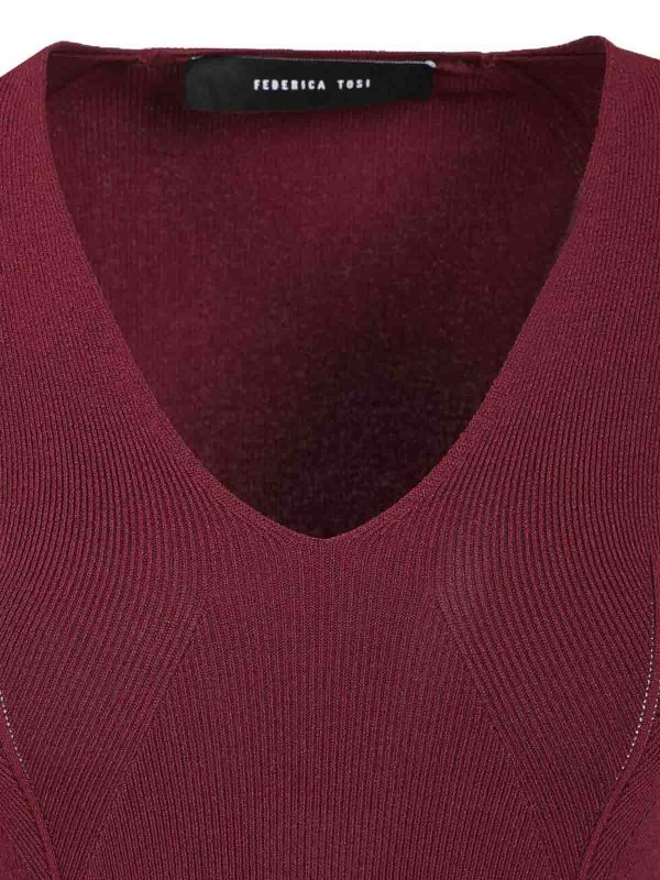 Knielanges Kleid - Dunkelrot shop online: FEDERICA TOSI