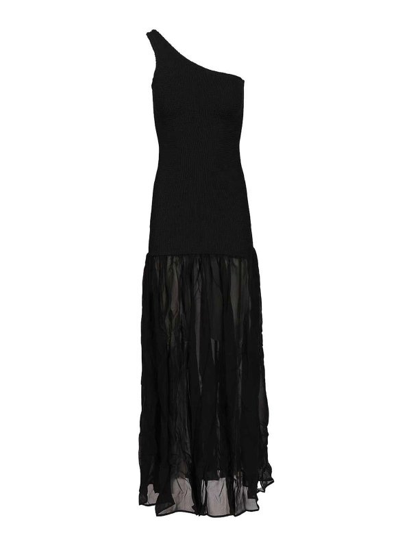 HUNZA G: Knielange Kleider - Knielanges Kleid - Schwarz