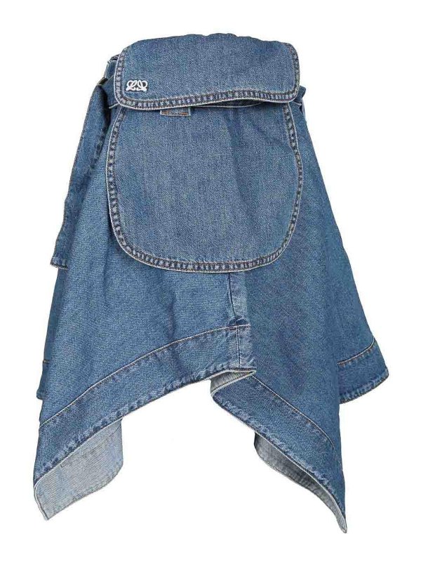 The Best Shops LOEWE: Knee length skirts & Midi - Denim Cargo Skirt