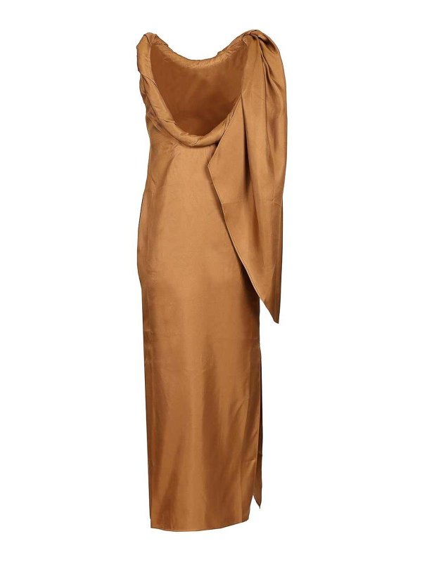 LOULOU STUDIO: Knielange Kleider online - Knielanges Kleid - Beige