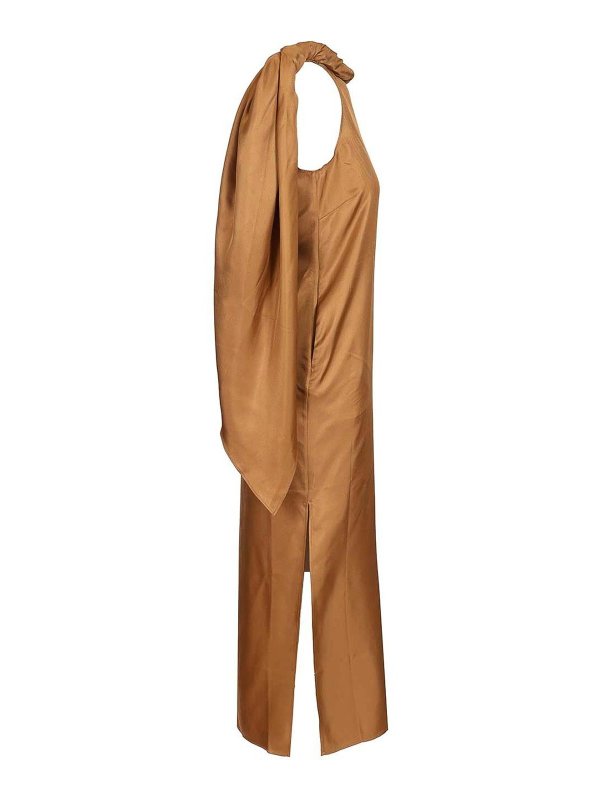 The Best Shops LOULOU STUDIO: Knielange Kleider - Knielanges Kleid - Beige