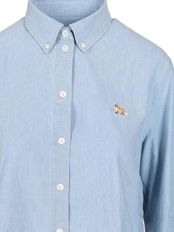 Chemise - Bleu Clair shop online: MAISON KITSUNÉ