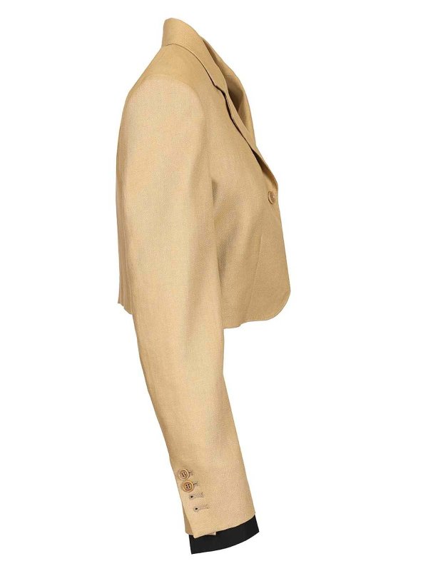 The Best Shops Max Mara: blazers - Linen Diagonal Crop Jacket