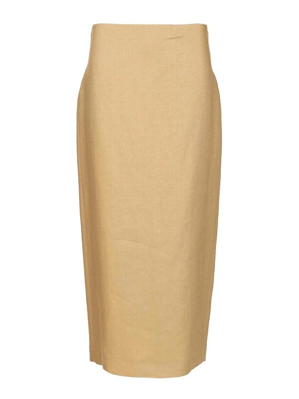 Max Mara: Faldas media pierna y semilargas - Falda Semilarga - Beis