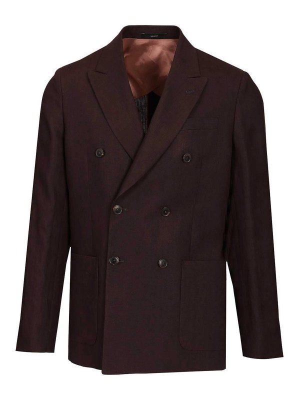 PAUL SMITH: blazers - Linen Double-Breasted Blazer