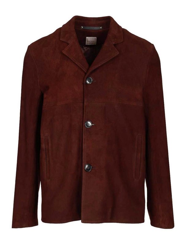 PAUL SMITH: レザージャケット - レザージャケット - ブラウン
