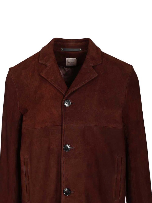 レザージャケット - ブラウン shop online: PAUL SMITH