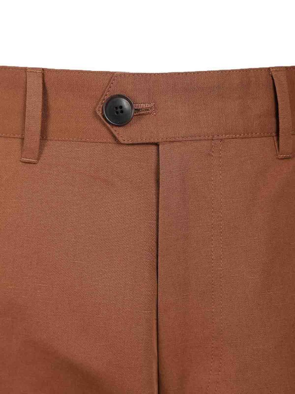 Pantaloni In Cotone E Lino shop online: PAUL SMITH