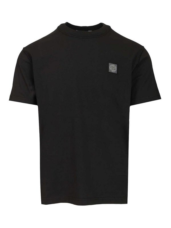 STONE ISLAND: T-shirts - T-Shirt - Schwarz