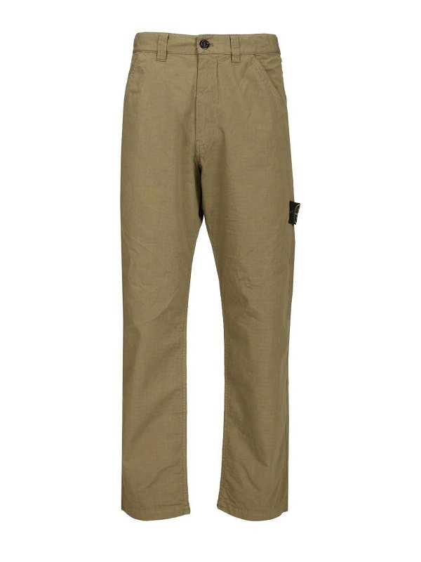 STONE ISLAND: Casual Hosen - Casual Hose - Grün