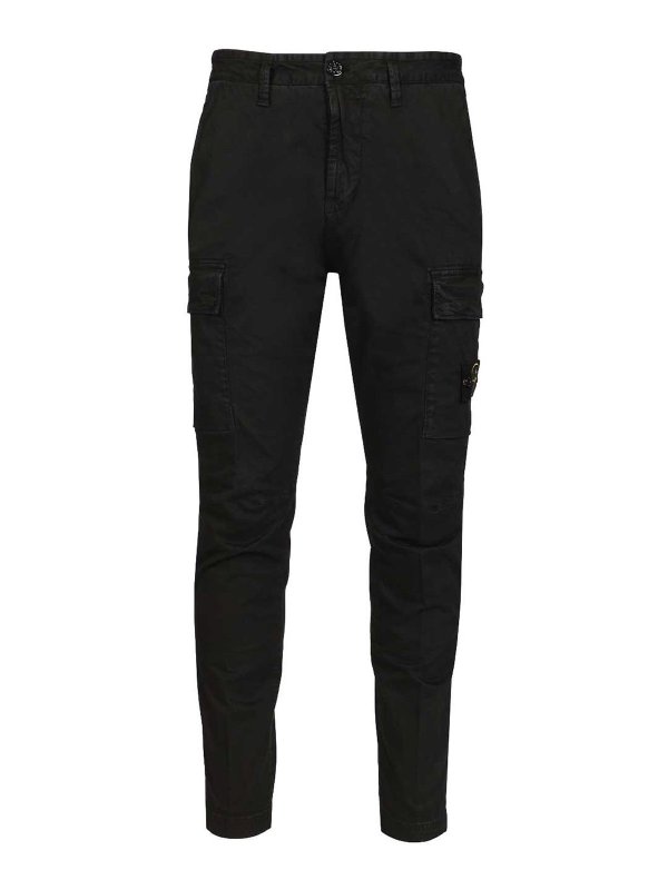 STONE ISLAND: カジュアルトラウザー - カジュアルパンツ - 黒