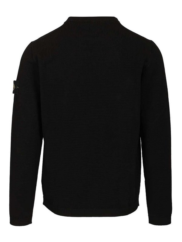 STONE ISLAND: Strickpullover mit Rundhalsausschnitt online - Rundhalspullover - Schwarz