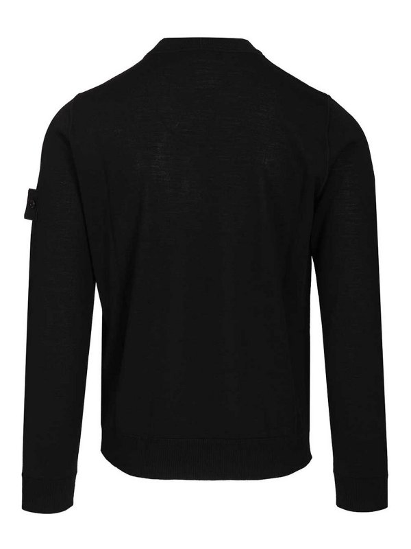 STONE ISLAND: Strickpullover mit Rundhalsausschnitt online - Rundhalspullover - Schwarz