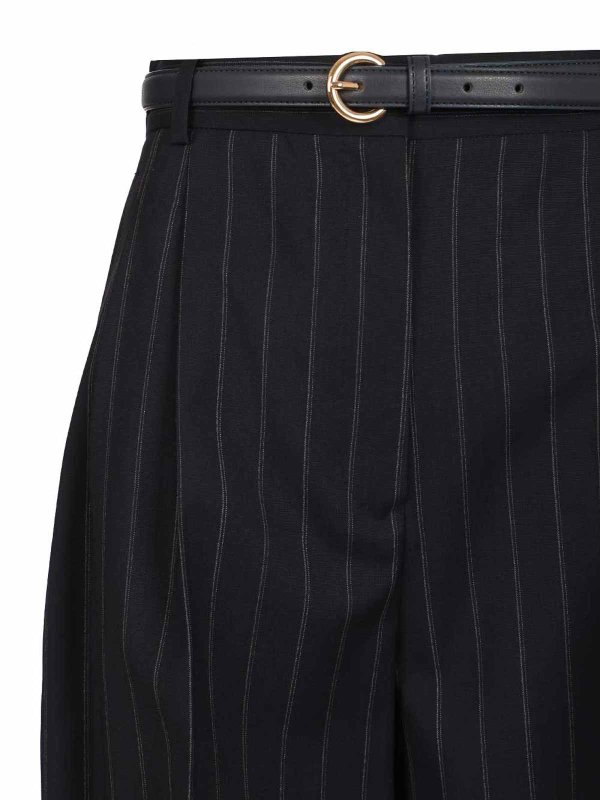 Wide Pinstriped Wool Bermuda shop online: MAX MARA STUDIO