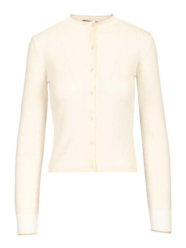 MAX MARA STUDIO: Cárdigans - Cárdigan - Blanco