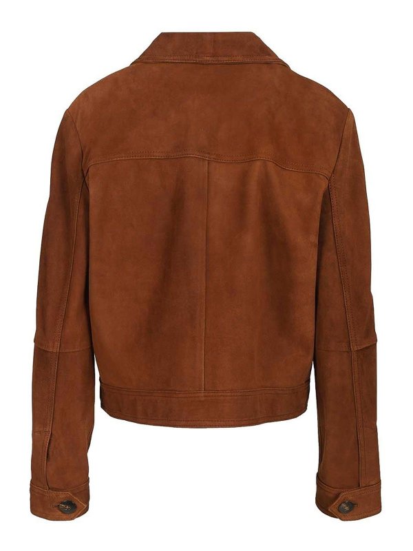 MAX MARA STUDIO: leather jacket online - Boxy Suede Jacket