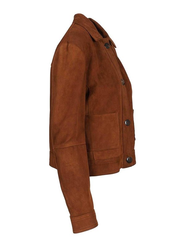 The Best Shops MAX MARA STUDIO: leather jacket - Boxy Suede Jacket