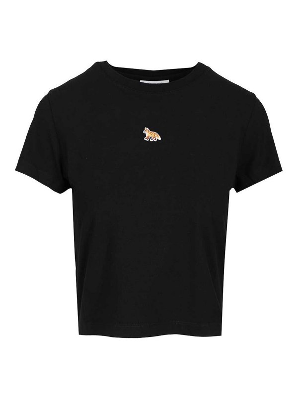 MAISON KITSUNÉ: T-shirts - T-Shirt - Schwarz