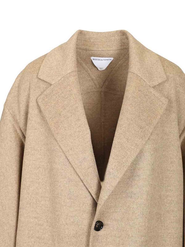膝丈コート - ベージュ shop online: BOTTEGA VENETA