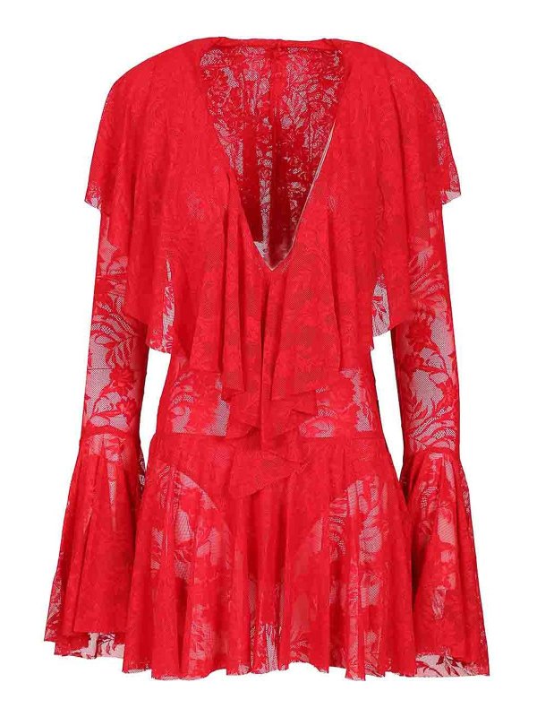 Norma Kamali: Robes courtes - Robe Courte - Rouge
