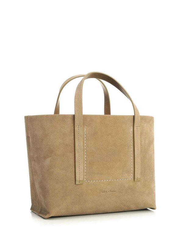 RICK OWENS: totes bags online - Suede Mini Shopper