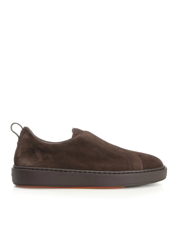 SANTONI: trainers - Slip-On Suede Sneaker