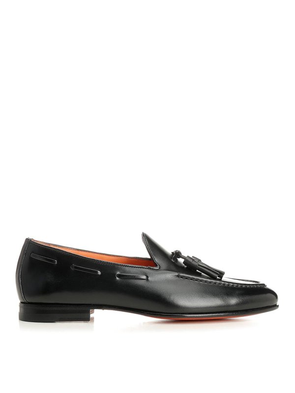 SANTONI: ロファー＆スリッパ - ローファー - 黒