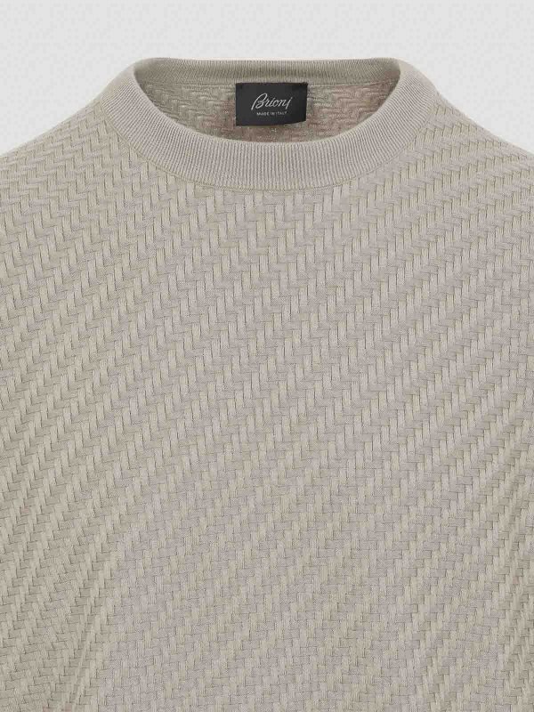 The Best Shops BRIONI: crew necks - Cotton And Silk Pullover