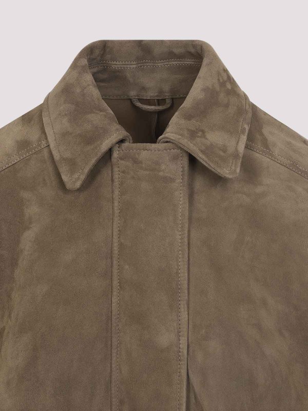 Suede Leather Jacket shop online: BRUNELLO CUCINELLI