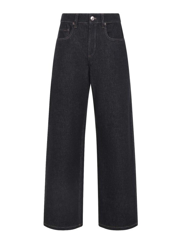 BRUNELLO CUCINELLI: ストレートジーンズ - ストレートジーンズ - 黒