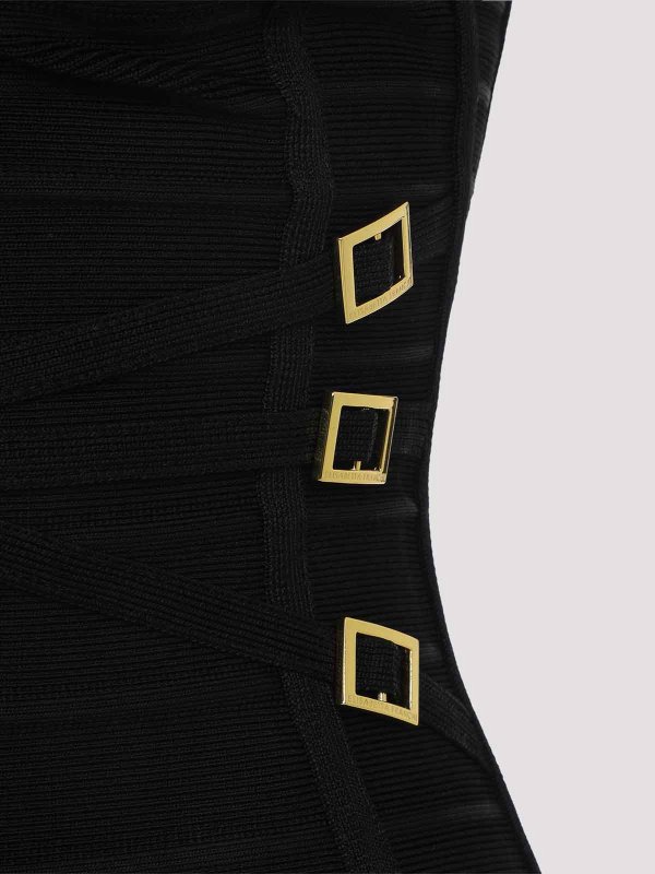 膝丈ドレス - 黒 shop online: ELISABETTA FRANCHI