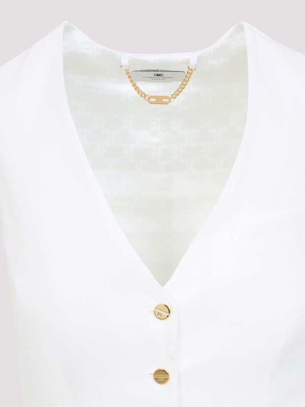 The Best Shops ELISABETTA FRANCHI: ベスト＆チョッキ - ウェストコート/ジレ - クリーム