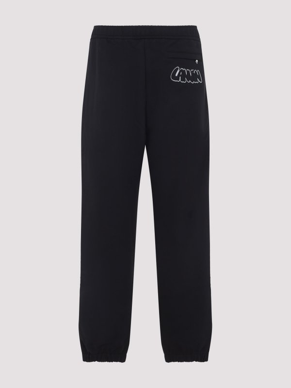 LANVIN: casual trousers online - Embroidered Logo Pants