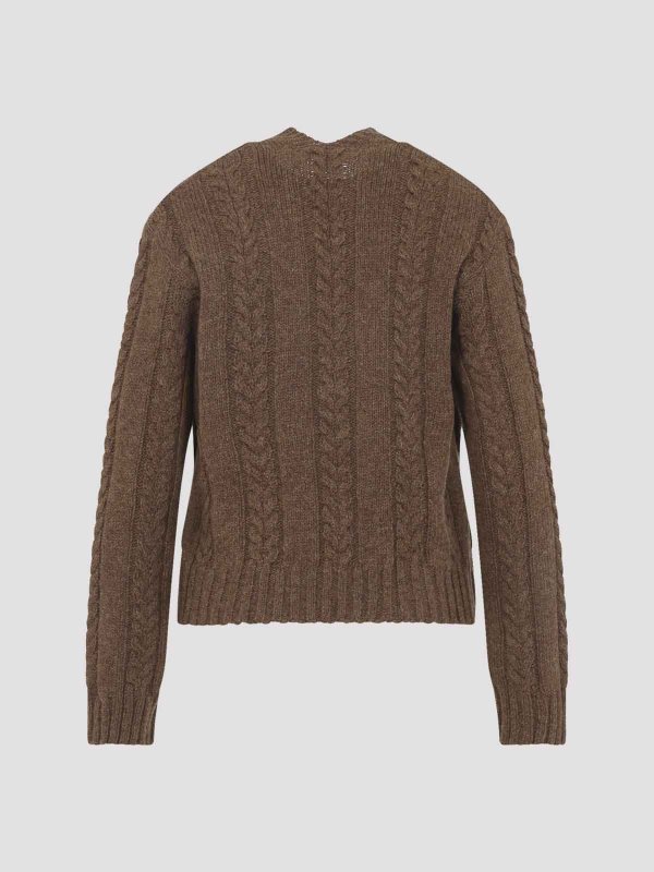 LOEWE: Suéteres con cuello pico online - Suéter Cuello Redondo - Marrón