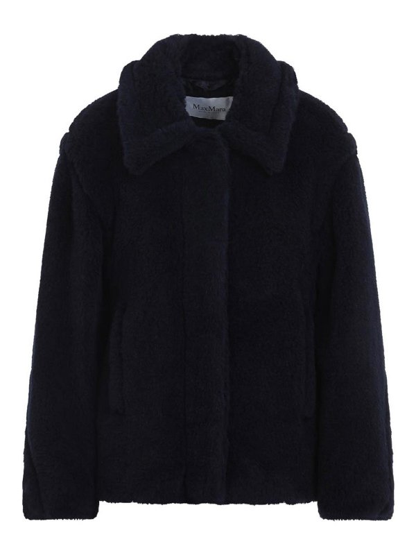 Max Mara: Pelz und Shearling - Pelz - Blau